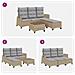 Set Divano da Giardino 3 pz con Cuscini a L Beige in Polyrattan - Foto miniatura 8