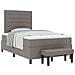 Letto con box spring con materasso e panchina taupe 120x190 cm in tessuto - Foto miniatura 1