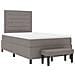 Letto con box spring con materasso e panchina taupe 120x190 cm in tessuto - Foto miniatura 8