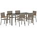 Set da Pranzo per Giardino 7 pcs Grigio 190 x 90 x 75 cm - Foto miniatura 1