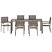 Set da Pranzo per Giardino 7 pcs Grigio 190 x 90 x 75 cm - Foto miniatura 7