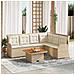 Set Divani da Giardino 5 pz con Cuscini in Polyrattan Beige - Foto miniatura 2