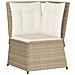 Set Divani da Giardino 5 pz con Cuscini in Polyrattan Beige - Foto miniatura 5