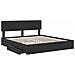 Letto con Contenitore Nero 200 x 200 cm Legno multistrato - Foto miniatura 5