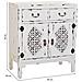 Mobile Ingresso In Legno Con 2 Cassetti E 2 Ante Bianco 66x36x78h Cm - Foto miniatura 3