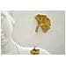 Pannello Da Parete Buddha In Resina Bianca Con Foglie Di Ginkgo Dorate - Foto miniatura 4