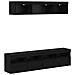 Unità a muro per TV con LED 5 pcs Rovere Nero 80 x 30 x 40 cm - Foto miniatura 1