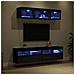 Unità a muro per TV con LED 5 pcs Rovere Nero 80 x 30 x 40 cm - Foto miniatura 5