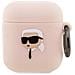 Karl Lagerfeld Kla2runikp Airpods 1/2 Custodia Rosa /rosa Silikonico Karl Head 3d - Foto miniatura 1