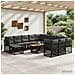 Set Divano da Giardino 13 pz Nero e Grigio scuro polyrattan - Foto miniatura 4