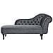 Chaise Longue Destra In Velluto Grigio Nimes - Foto miniatura 1
