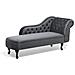 Chaise Longue Destra In Velluto Grigio Nimes - Foto miniatura 3