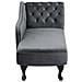 Chaise Longue Destra In Velluto Grigio Nimes - Foto miniatura 7