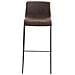 Sgabello Bar Hoover in Tessuto I Sgabello Alto Design 4 Gambe in Metallo I Sedia Sgabello Impilabile con Schienale I Sgabello Bancone H 76 CM Marrone Base Nero - Foto miniatura 2