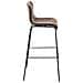 Sgabello Bar Hoover in Tessuto I Sgabello Alto Design 4 Gambe in Metallo I Sedia Sgabello Impilabile con Schienale I Sgabello Bancone H 76 CM Marrone Base Nero - Foto miniatura 3