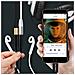Adattatore Audio Lightning Verso 2x Ingresso Jack 3.5mm Compatto Nero - Foto miniatura 2