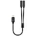 Adattatore Audio Lightning Verso 2x Ingresso Jack 3.5mm Compatto Nero - Foto miniatura 1