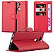 Custodia Compatibile Con Sony Xperia Xa2 In Rosso Carminio - Coperchio Protettiva Con Chiusura Magnetica, Funzione Stand E Tasca Per Le Carte - Foto miniatura 1