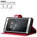 Custodia Compatibile Con Sony Xperia Xa2 In Rosso Carminio - Coperchio Protettiva Con Chiusura Magnetica, Funzione Stand E Tasca Per Le Carte - Foto miniatura 6