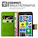 Custodia Compatibile Con Nokia Lumia 625 In Verde Erbe - Coperchio Protettiva Con Chiusura Magnetica, Funzione Stand E Tasca Per Le Carte - Foto miniatura 6