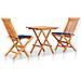 Set Da Bistrot 3 Pz Con Cuscini Blu Reale In Massello Di Teak - Foto miniatura 1