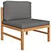 Set Divani Giardino 2 Pz Cuscini Grigio Scuro In Legno Di Teak - Foto miniatura 2