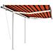 Tenda da Sole con LED Sensore Vento 3,5x2,5 m Arancio Marrone - Foto miniatura 1