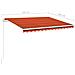 Tenda da Sole con LED Sensore Vento 3,5x2,5 m Arancio Marrone - Foto miniatura 6