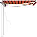 Tenda da Sole con LED Sensore Vento 3,5x2,5 m Arancio Marrone - Foto miniatura 9