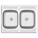 Lavello Cucina Doppia Vasca 800x600x155 mm Argento Acciaio Inox - Foto miniatura 1