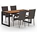 Set Mobili Da Pranzo Per Giardino 5 Pz Marrone - Foto miniatura 9