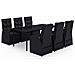 Set Mobili Da Pranzo Da Giardino 7 Pz Con Cuscini Nero - Foto miniatura 1