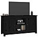 Mobile Porta Tv Nero 103x36,5x52 Cm In Legno Massello Di Pino - Foto miniatura 8