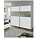 Guardaroba Elgin, Armadio Per Camera Da Letto A 2 Ante Scorrevoli, Mobile Con Barra Appendiabiti E 3 Ripiani, 180x60h200 Cm, Bianco E Rovere - Foto miniatura 1