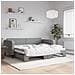 Divano Letto Con Letto Estraibile Grigio Chiaro 90x200 Tessuto - Foto miniatura 1