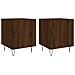 Comodini 2 Pz Rovere Marrone 40x40x50 Cm In Legno Multistrato - Foto miniatura 2