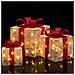 Set 3 Pacchetti Pacchi Regalo Luminosi di Natale con Stelle Decorazione Addobbo - Foto miniatura 1