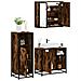 Set Mobili Da Bagno 3 Pz Rovere Fumo In Legno Multistrato - Foto miniatura 1