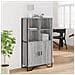 Credenza Grigio Sonoma 79,5x35,5x137,5 Cm In Truciolato - Foto miniatura 3