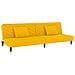 Divano Letto A 2 Posti Con 2 Cuscini Giallo In Velluto - Foto miniatura 1