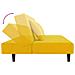 Divano Letto A 2 Posti Con 2 Cuscini Giallo In Velluto - Foto miniatura 6