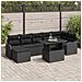 Set di Divani da Giardino a 8 Pezzi con Cuscini Rattan Nero Polyrattan, Divano da Giardino a 2 Posti con Cuscini Rattan Nero Polyrattan - Foto miniatura 2