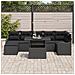 Set di Divani da Giardino a 8 Pezzi con Cuscini Rattan Nero Polyrattan, Divano da Giardino a 2 Posti con Cuscini Rattan Nero Polyrattan - Foto miniatura 3