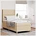 Letto a Molle con Materasso e LED Crema 100x200 cm Tessuto - Foto miniatura 2