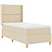 Letto a Molle con Materasso e LED Crema 100x200 cm Tessuto - Foto miniatura 3