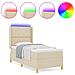 Letto a Molle con Materasso e LED Crema 100x200 cm Tessuto - Foto miniatura 4
