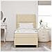 Letto a Molle con Materasso e LED Crema 100x200 cm Tessuto - Foto miniatura 5