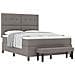 Letto con Box Spring con Materasso e Panchina Taupe 140x190 cm Tessuto - Foto miniatura 1