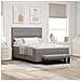 Letto con Box Spring con Materasso e Panchina Taupe 140x190 cm Tessuto - Foto miniatura 2