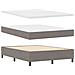 Letto con Box Spring con Materasso e Panchina Taupe 140x190 cm Tessuto - Foto miniatura 3